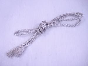 リサイクル　和装小物　帯締め　礼装用　銀糸　正絹　手組　四つ丸組